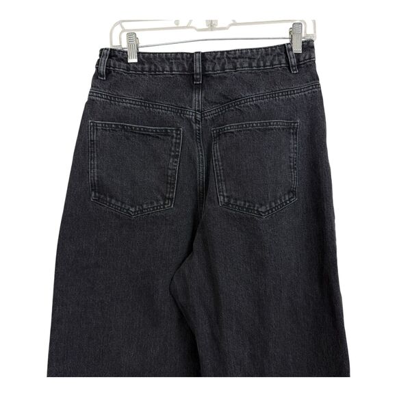 ASOS Black Wide Leg Jeans Women’s Tall Size 29x34 (actual) Double Buttons - Picture 5 of 11